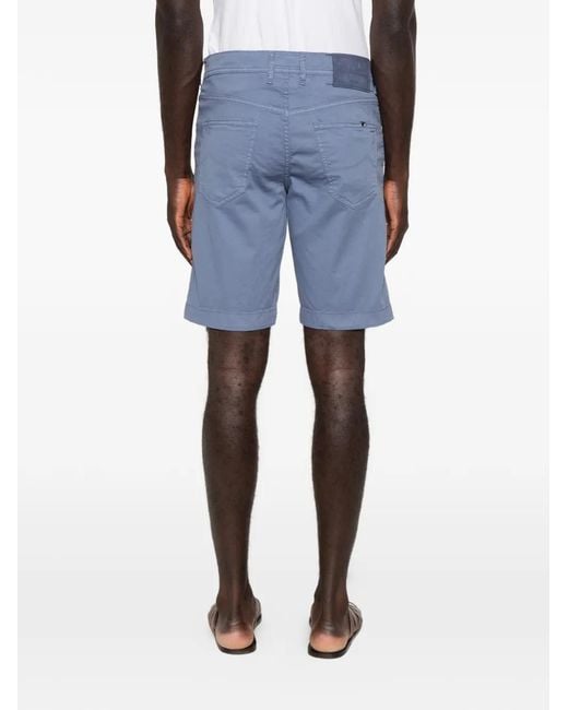Jacob Cohen Blue Nicolas Logo-Patch Shorts for men