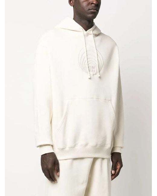 GmbH White Logo-Embroidered Organic Cotton Hoodie