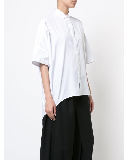 Y's Yohji Yamamoto Cotton Oversize Shirt in White - Lyst