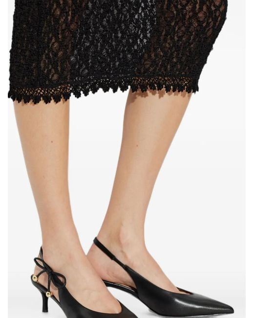 Furla Black Poppy Bow-Detail Slingback Pumps