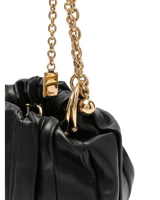 Chloé Black Plissé Pleated Shoulder Bag