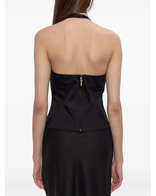 Cult Gaia Black Elorae Halterneck Top
