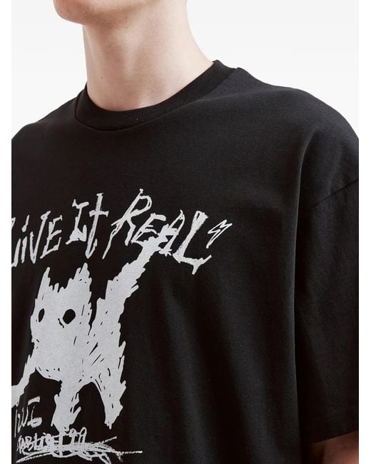 Izzue Black Graphic Print T-Shirt for men
