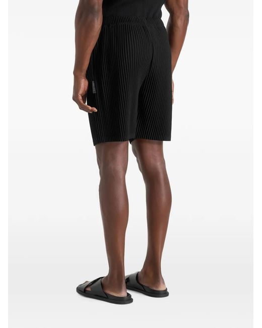 Manière De Voir Black Drew Pleated Shorts for men