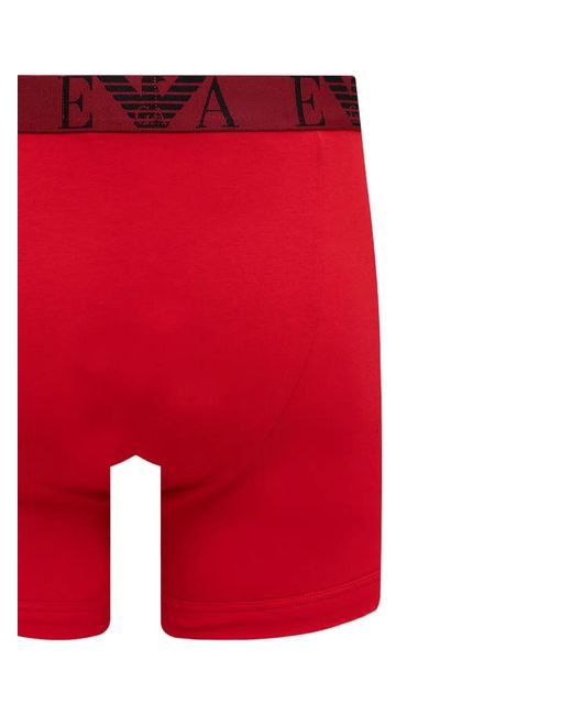 Emporio Armani Red Logo-Waistband Boxers (Set Of Three) for men