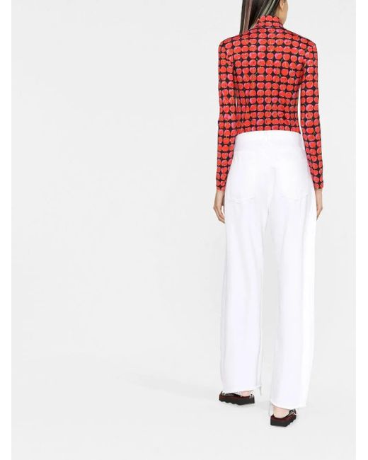 LaDoubleJ Multicolor Cherry-Print Turtle Neck Top