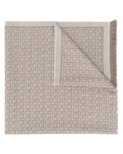 Ferragamo Natural Gancini Wool Scarf