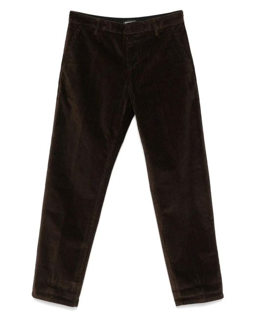 Dondup Black Corduroy Trousers for men