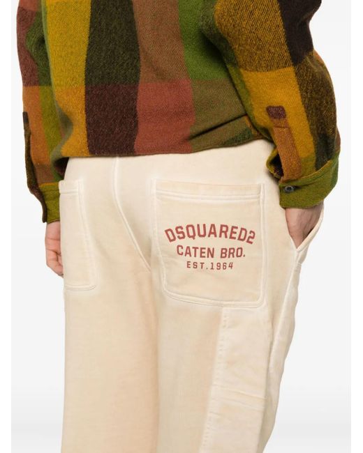 DSquared² Natural Logo-Print Track Pants for men