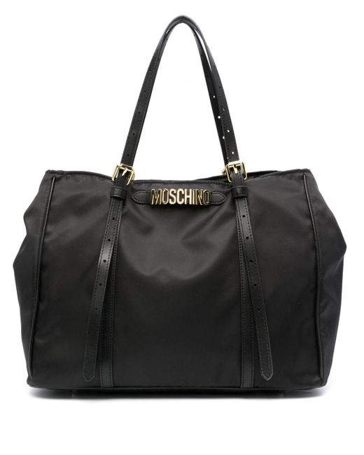 Moschino Black Handtasche mit Logo-Schriftzug