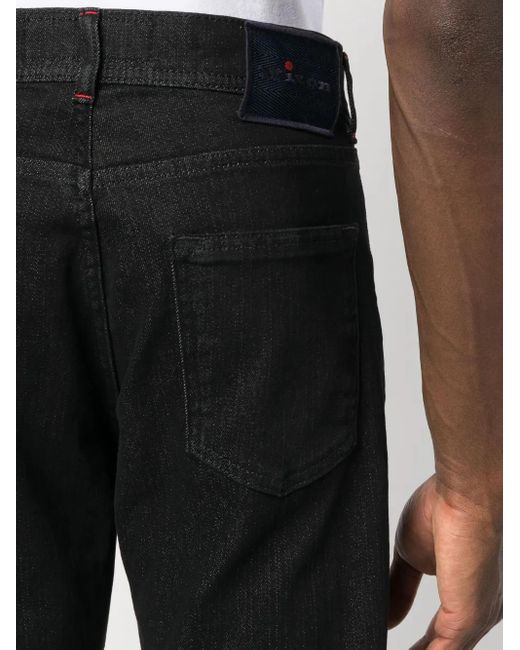 メンズ Kiton ミッドライズ スリムジーンズ Black