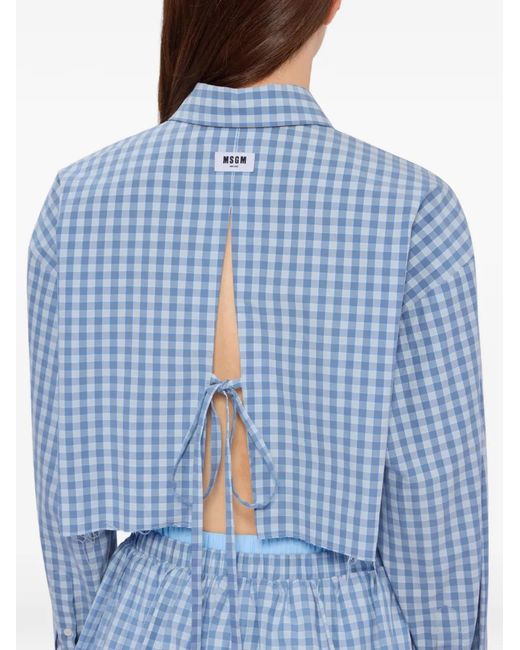 Camicia Con Nodo di MSGM in Blue