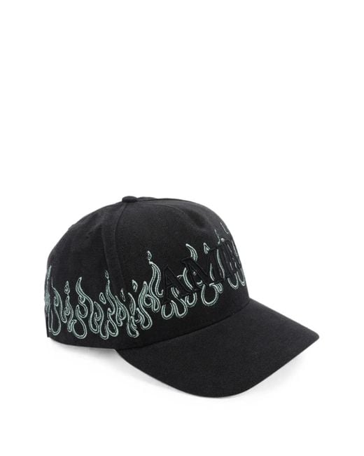 Amiri Black Flames-Embroidered Baseball Cap for men