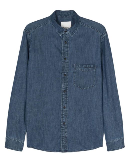 Camicia Regular In Cotone di Isabel Marant in Blue da Uomo