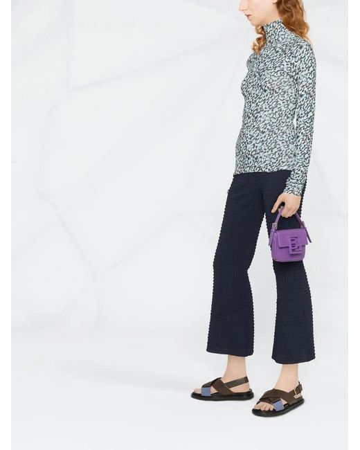 Nanushka Blue Back Cut-Out Patterned Top