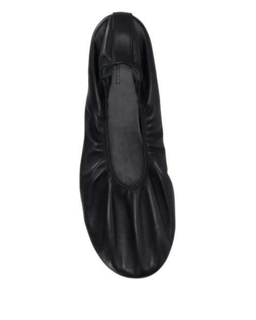 Dear Frances White Scrunch-Effect Ballet Flats