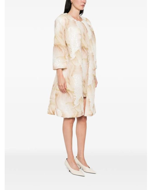 DE SANTIS White Sequin-Embellished Coat