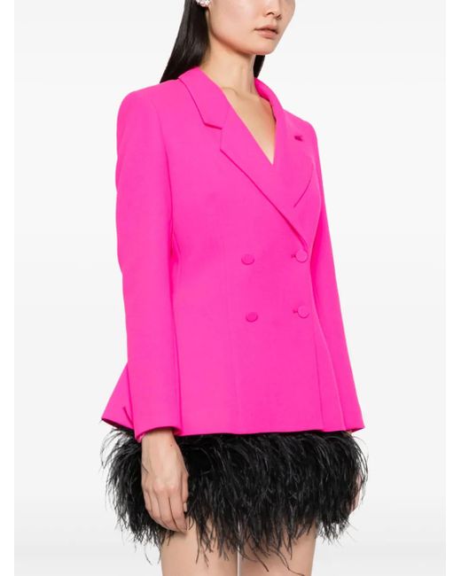 Styland Pink Double-Breasted Wool Blazer