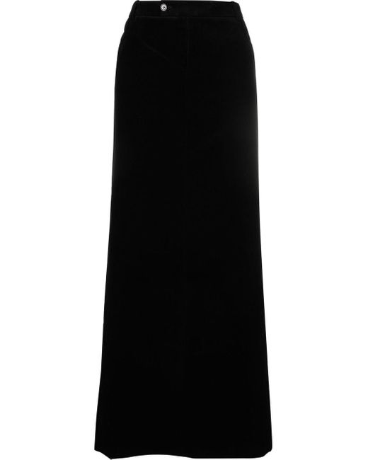 Saint Laurent Black Velvet Long Skirt