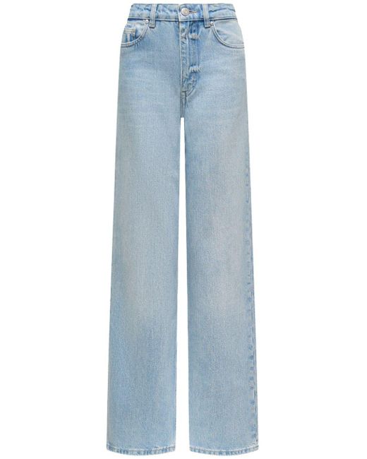 12 STOREEZ Blue High-rise Wide-leg Jeans