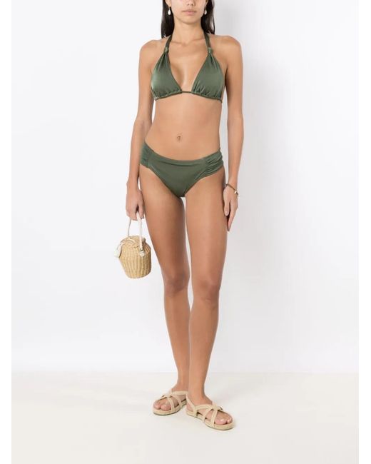 Brigitte Bardot Green Knot-Detail Triangle-Cup Bikini
