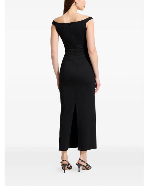 MARCELLA Black Eliana Split-Detail Midi Dress