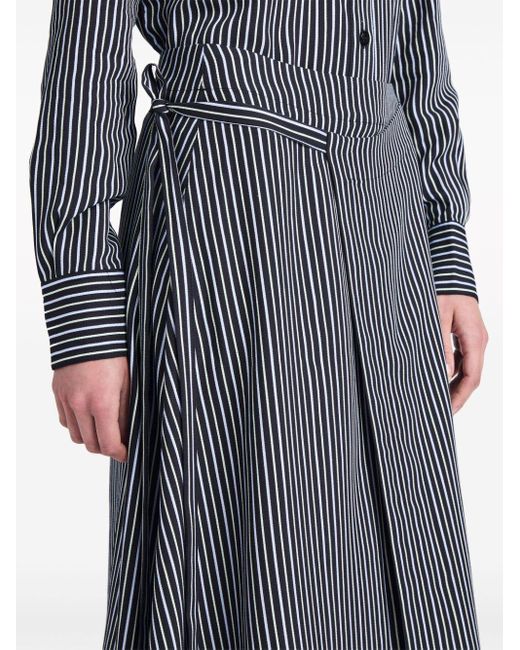 Proenza Schouler Blue Georgie Striped Maxi Skirt