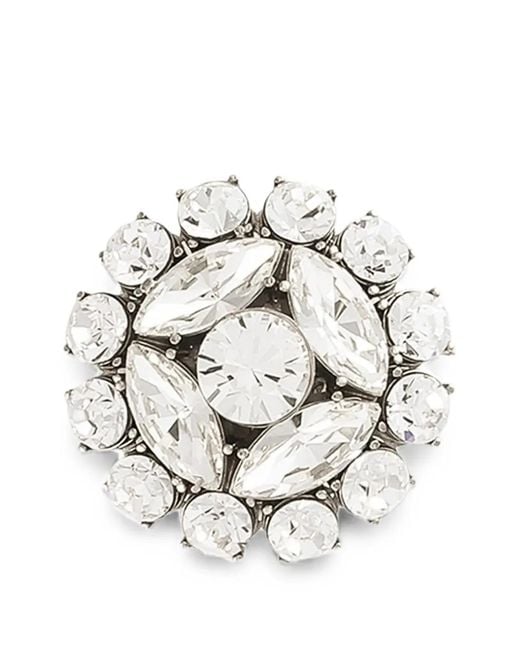 Dolce & Gabbana White Rhinestone Brooch for men