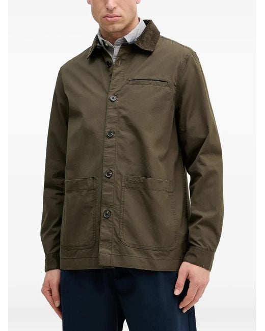 Barbour Green Corduroy Collar Pocket Shirt for men