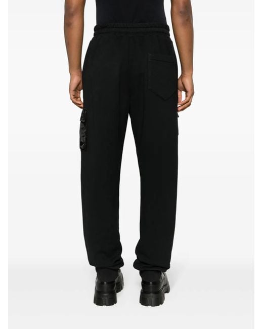 Moschino Black Cargo Cotton Track Pants for men