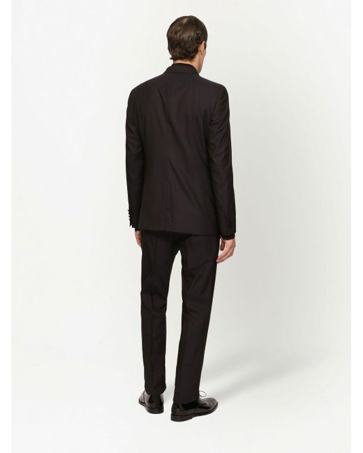 Dolce & Gabbana Black Martini-fit Wool-silk Three-piece Tuxedo Suit for men