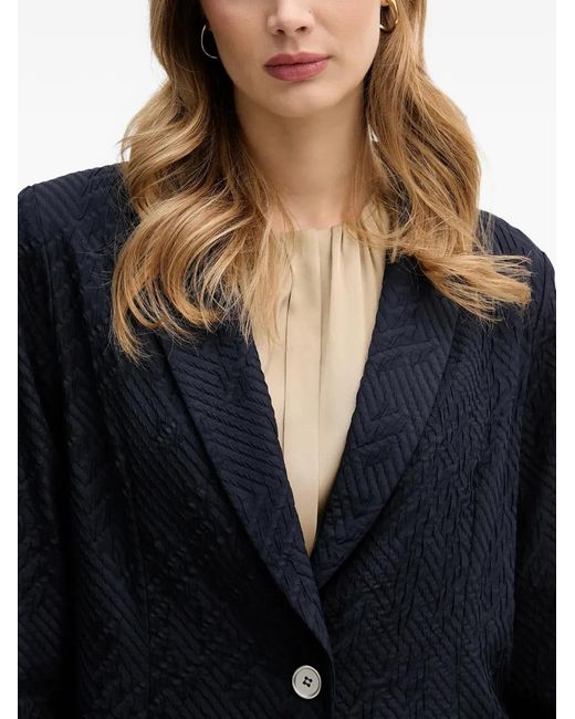 Joseph Ribkoff Black Textured Single-Breasted Blazer