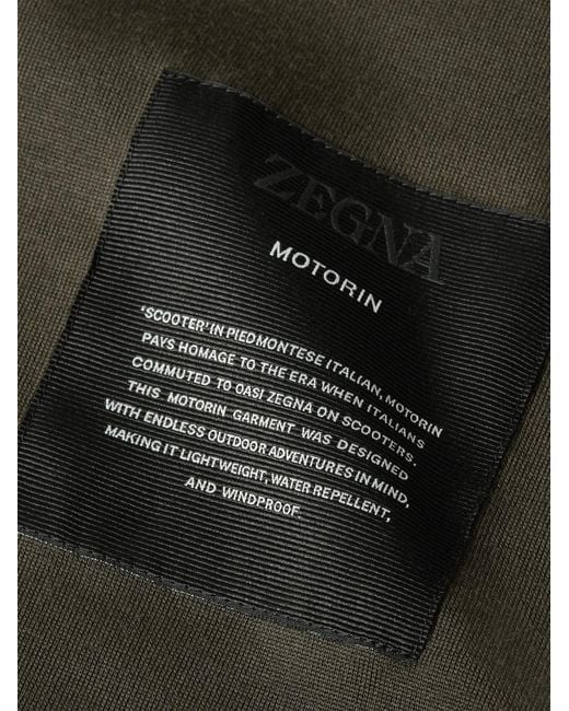 Zegna Green Dark Microfiber Motorin 300Cc Car Coat for men