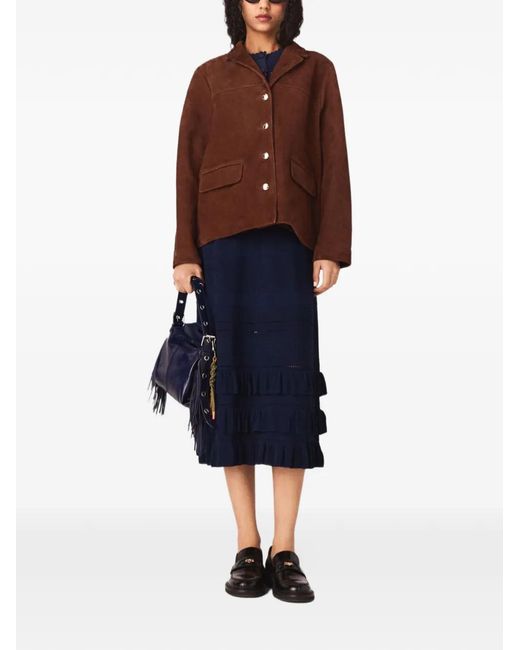 Maje Brown Suede Jacket
