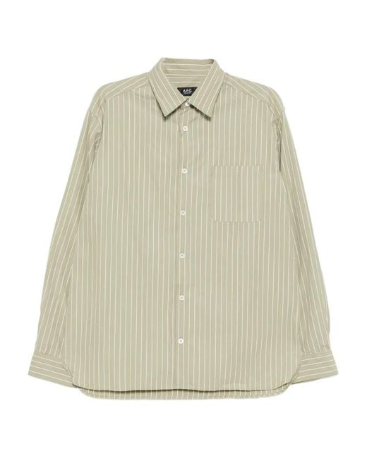 A.P.C. Natural Striped Pocket Shirt for men