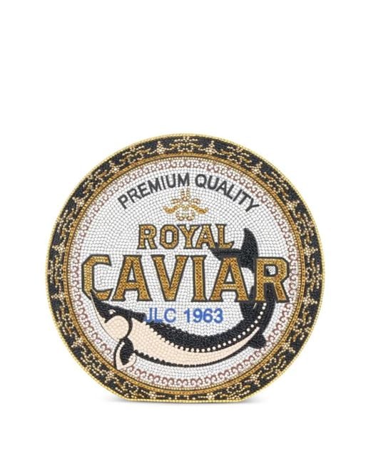 Judith Leiber Metallic Royal Caviar Crystal Clutch Bag