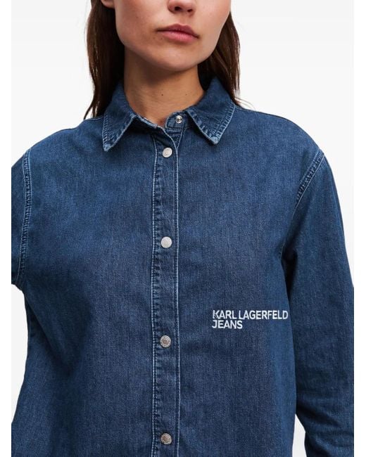 Blouse En Jean À Poches Plaquées Karl Lagerfeld en coloris Blue