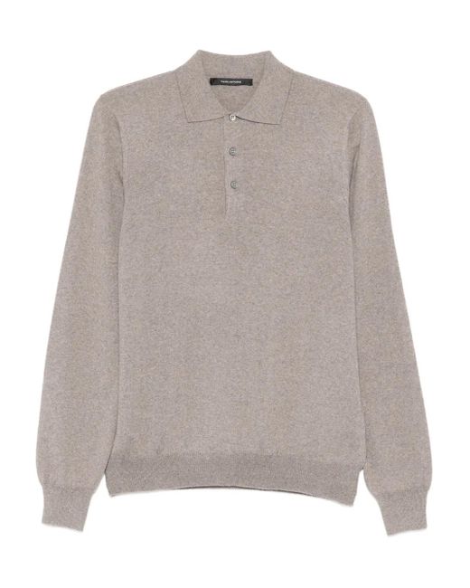 Tagliatore Poloshirt Met Lange Mouwen in het Gray voor heren