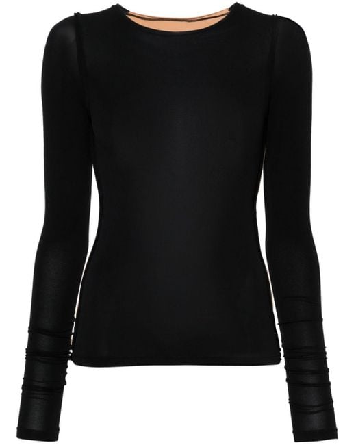 MM6 by Maison Martin Margiela Black Two-tone Exposed-seam Top