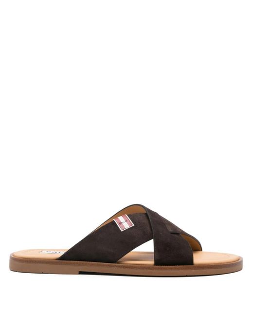 Bally Pantoletten Aus Leder in Brown für Herren
