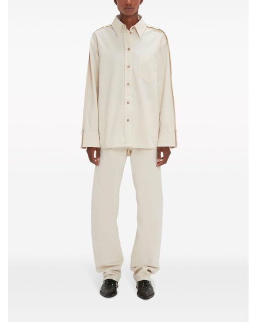 Camisa vaquera con detalle plisado Victoria Beckham de color White
