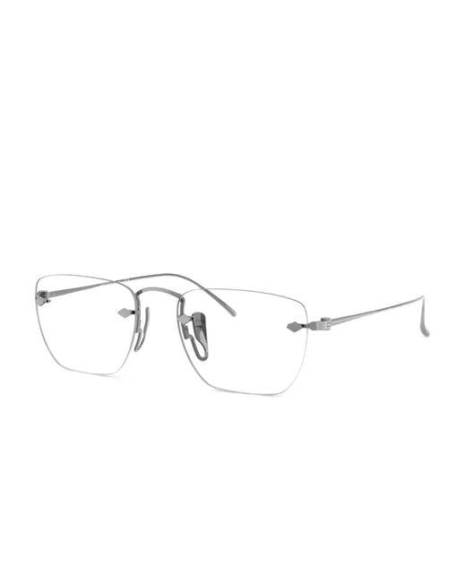 Giorgio Armani Gray Titanium Rectangle Glasses for men
