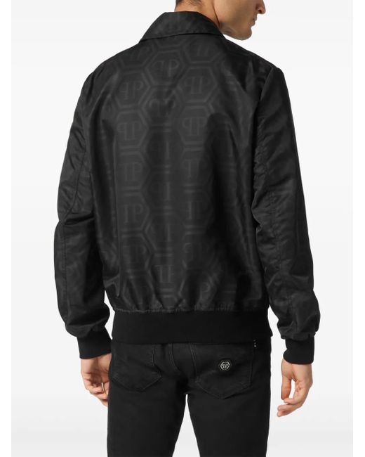 Philipp Plein Bomberjack Met Monogram in het Black voor heren