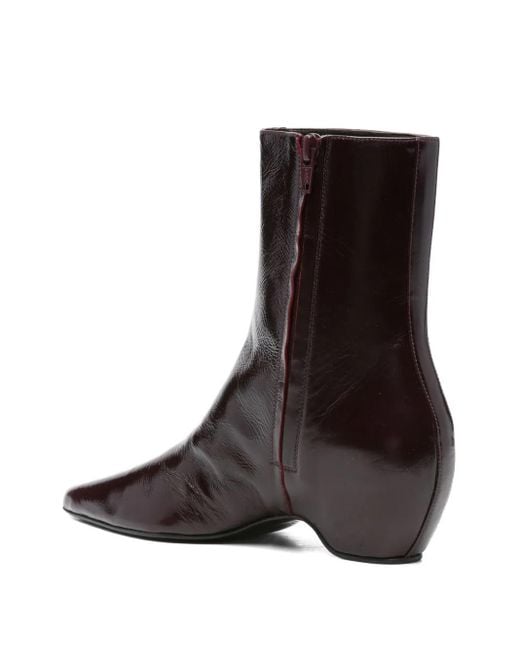 Khaite Brown 30Mm Sybil Leather Ankle Boots