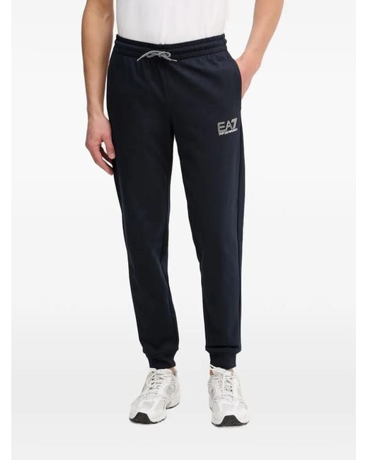 EA7 Blue Zip Logo-Detail Tracksuit for men