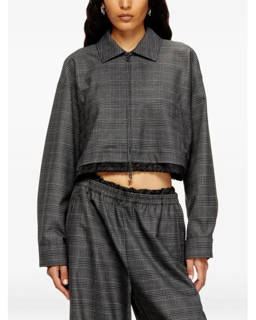 DIESEL Black Checked Cropped Jacket