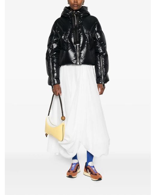 Khrisjoy Black Quilted-Hooded Puffer Jacket
