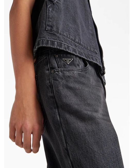 Vaqueros Rectos De Talle Medio Prada de hombre de color Blue