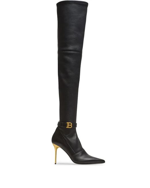 Balmain Black Raven 120mm Over-the-knee Boots