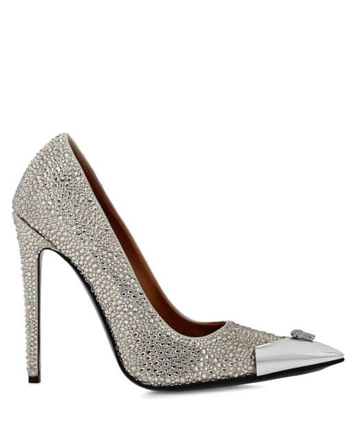 Philipp Plein Metallic Mix Strass Pumps
